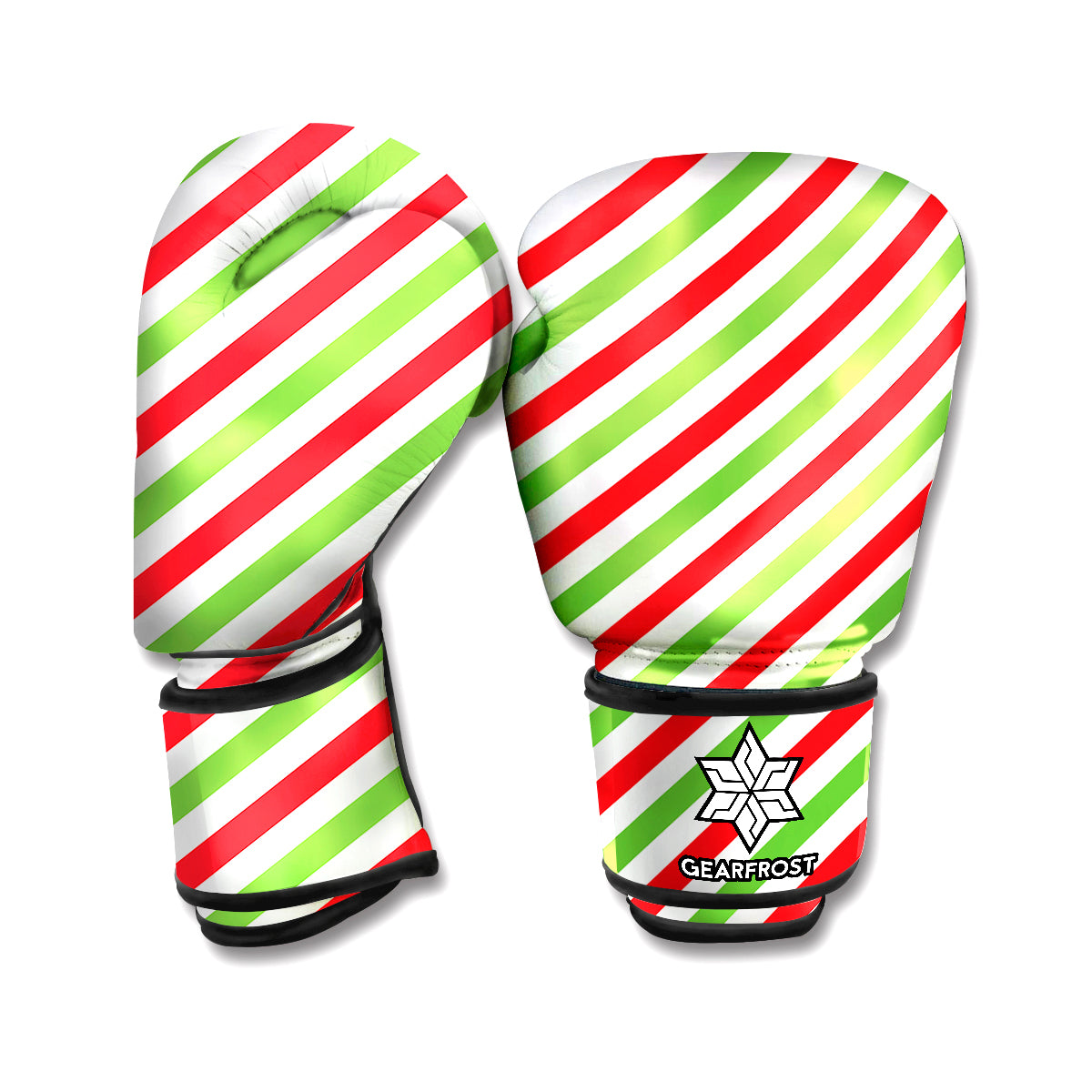 Christmas Candy Cane Striped Print Boxing Gloves