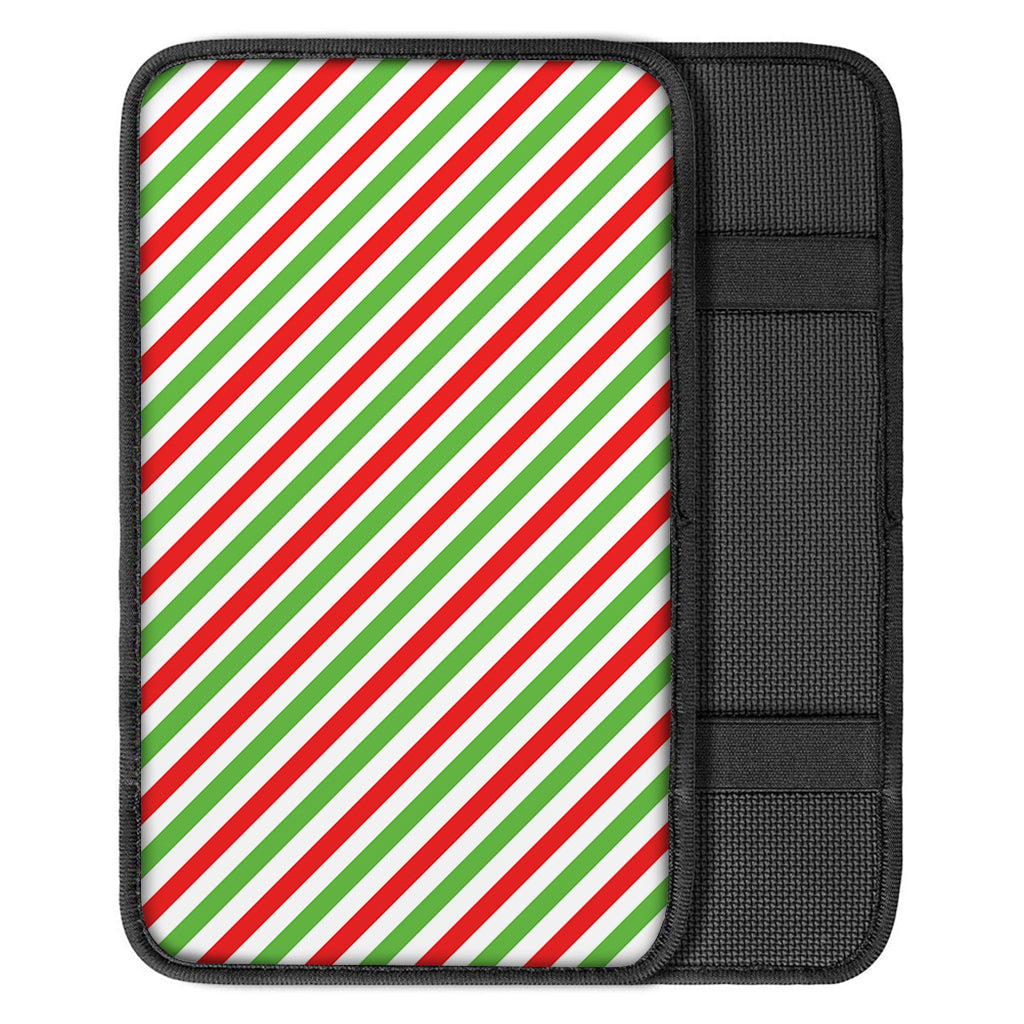 Christmas Candy Cane Striped Print Car Center Console Cover