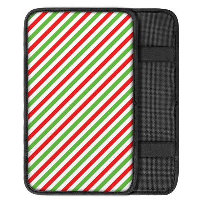 Christmas Candy Cane Striped Print Car Center Console Cover