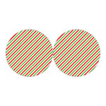 Christmas Candy Cane Striped Print Car Coasters