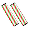 Christmas Candy Cane Striped Print Car Seat Belt Covers