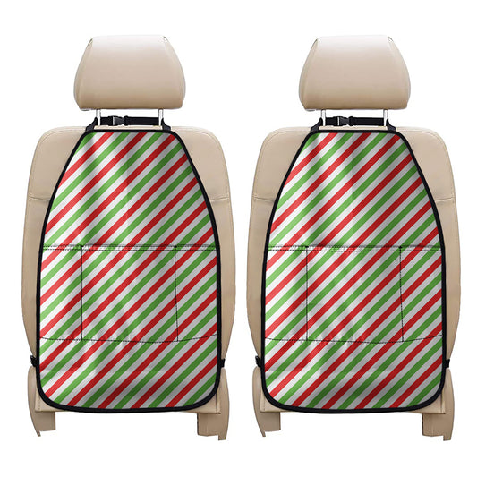 Christmas Candy Cane Striped Print Car Seat Organizers