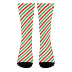 Christmas Candy Cane Striped Print Crew Socks