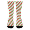 Christmas Candy Cane Striped Print Crew Socks