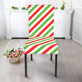 Christmas Candy Cane Striped Print Dining Chair Slipcover
