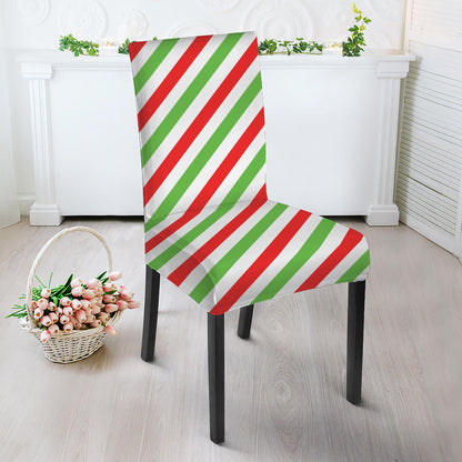 Christmas Candy Cane Striped Print Dining Chair Slipcover