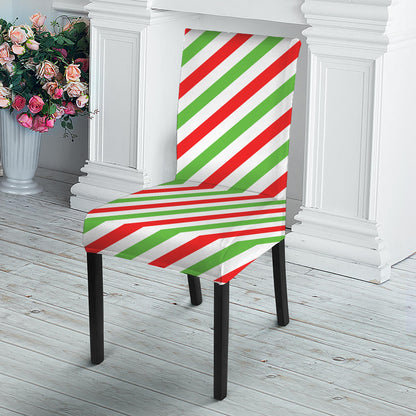 Christmas Candy Cane Striped Print Dining Chair Slipcover