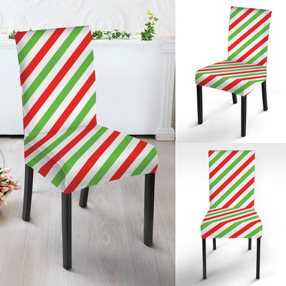Christmas Candy Cane Striped Print Dining Chair Slipcover