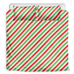 Christmas Candy Cane Striped Print Duvet Cover Bedding Set