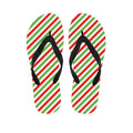 Christmas Candy Cane Striped Print Flip Flops