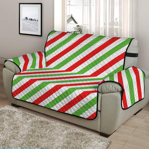 Christmas Candy Cane Striped Print Half Sofa Protector