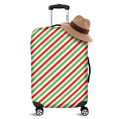 Christmas Candy Cane Striped Print Luggage Cover