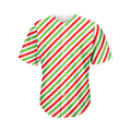 Christmas Candy Cane Striped Print Men's Baseball Jersey