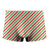 Christmas Candy Cane Striped Print Men's Boxer Briefs