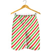 Christmas Candy Cane Striped Print Men's Shorts
