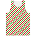 Christmas Candy Cane Striped Print Men's Tank Top