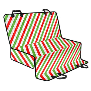 Christmas Candy Cane Striped Print Pet Car Back Seat Cover