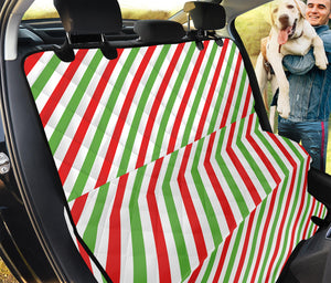 Christmas Candy Cane Striped Print Pet Car Back Seat Cover