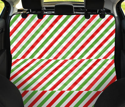 Christmas Candy Cane Striped Print Pet Car Back Seat Cover