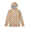 Christmas Candy Cane Striped Print Pullover Hoodie