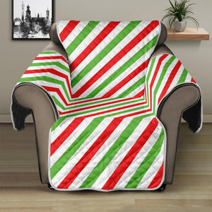 Christmas Candy Cane Striped Print Recliner Protector