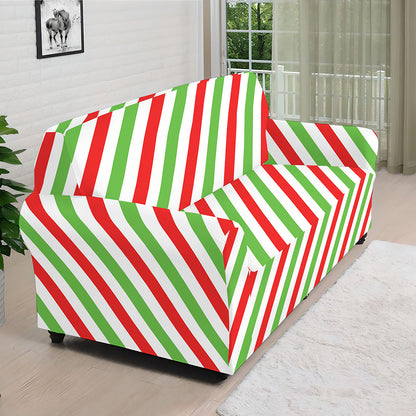 Christmas Candy Cane Striped Print Sofa Cover
