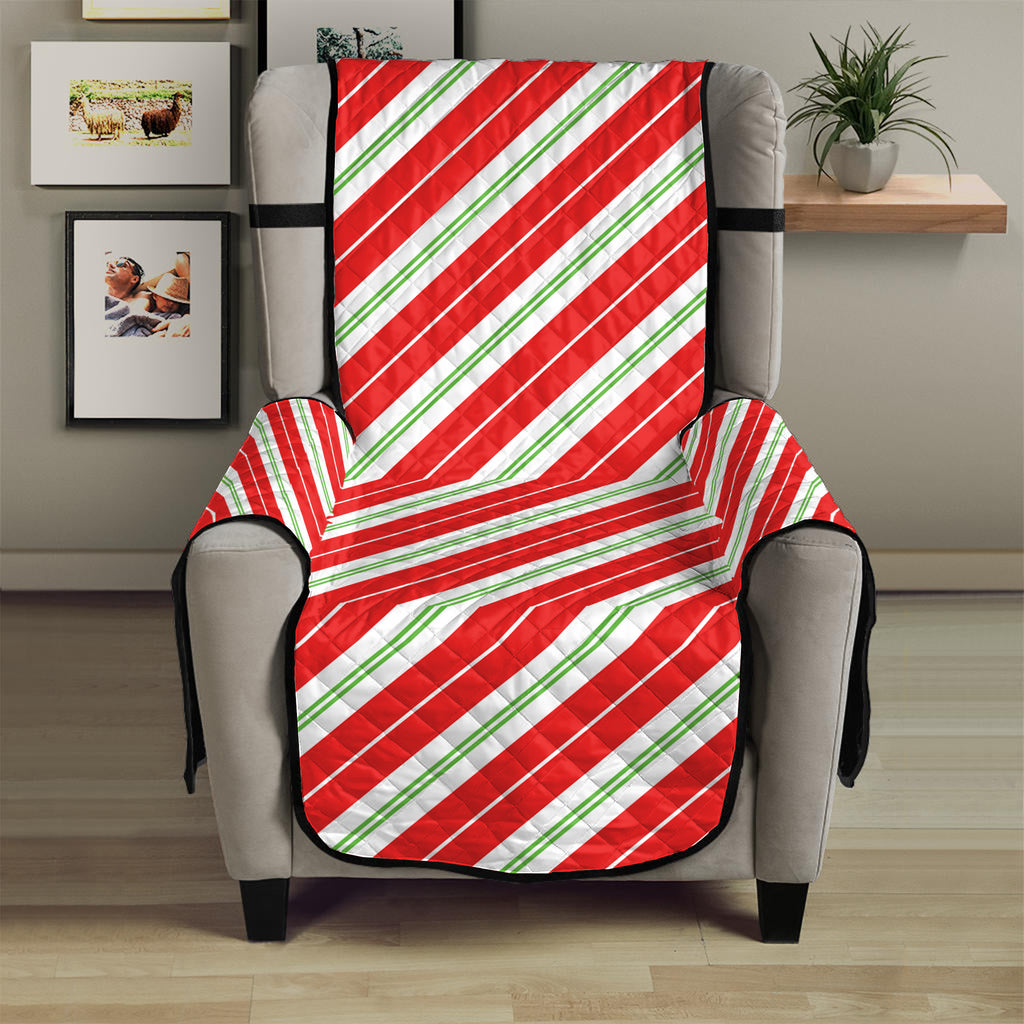 Christmas Candy Cane Stripes Print Armchair Protector