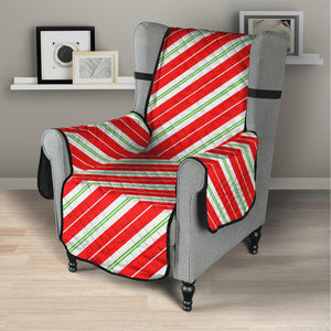 Christmas Candy Cane Stripes Print Armchair Protector