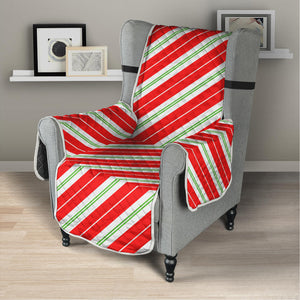 Christmas Candy Cane Stripes Print Armchair Protector