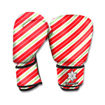 Christmas Candy Cane Stripes Print Boxing Gloves