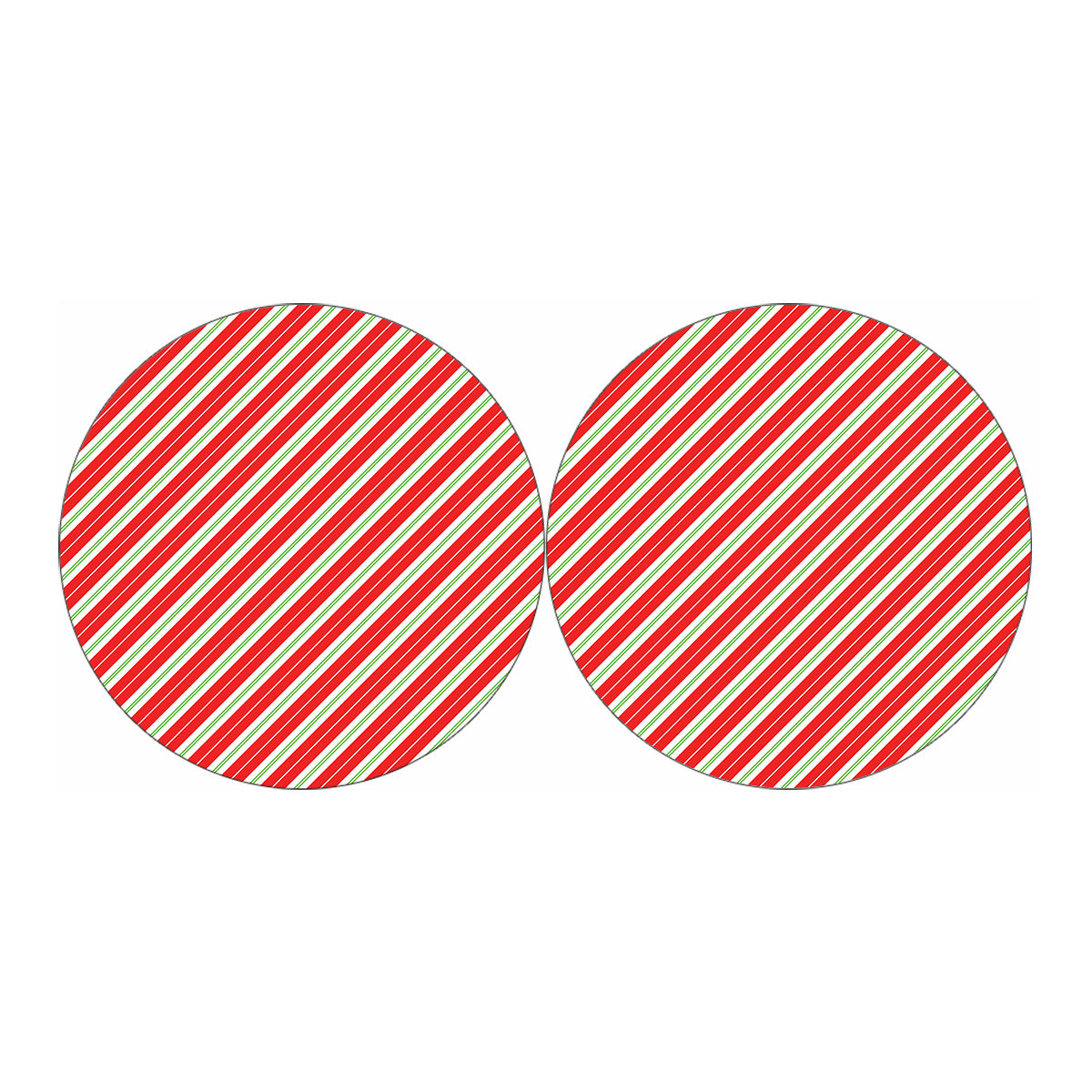 Christmas Candy Cane Stripes Print Car Coasters