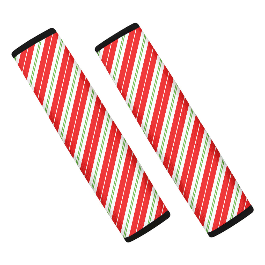 Christmas Candy Cane Stripes Print Car Seat Belt Covers