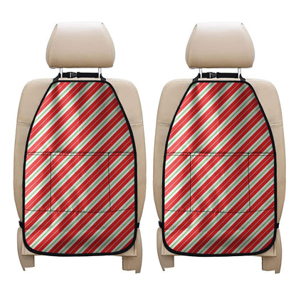 Christmas Candy Cane Stripes Print Car Seat Organizers