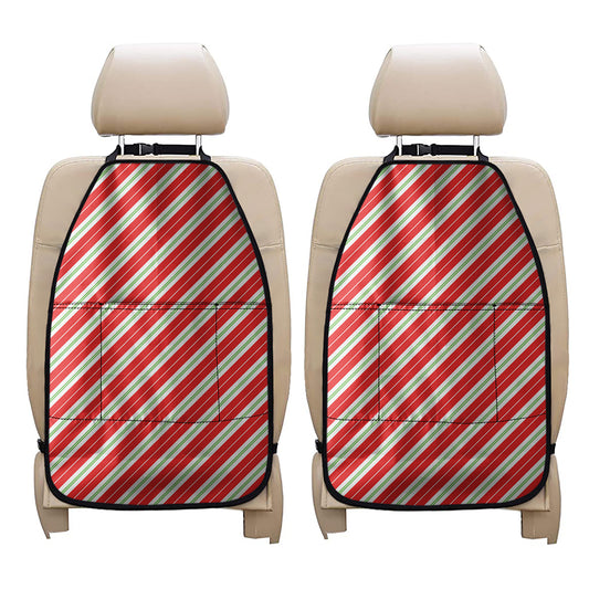 Christmas Candy Cane Stripes Print Car Seat Organizers