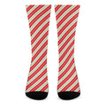 Christmas Candy Cane Stripes Print Crew Socks