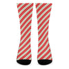 Christmas Candy Cane Stripes Print Crew Socks