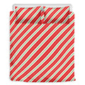 Christmas Candy Cane Stripes Print Duvet Cover Bedding Set