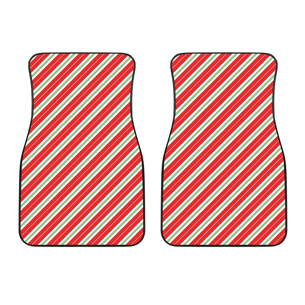 Christmas Candy Cane Stripes Print Front Car Floor Mats