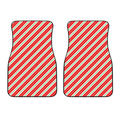 Christmas Candy Cane Stripes Print Front Car Floor Mats