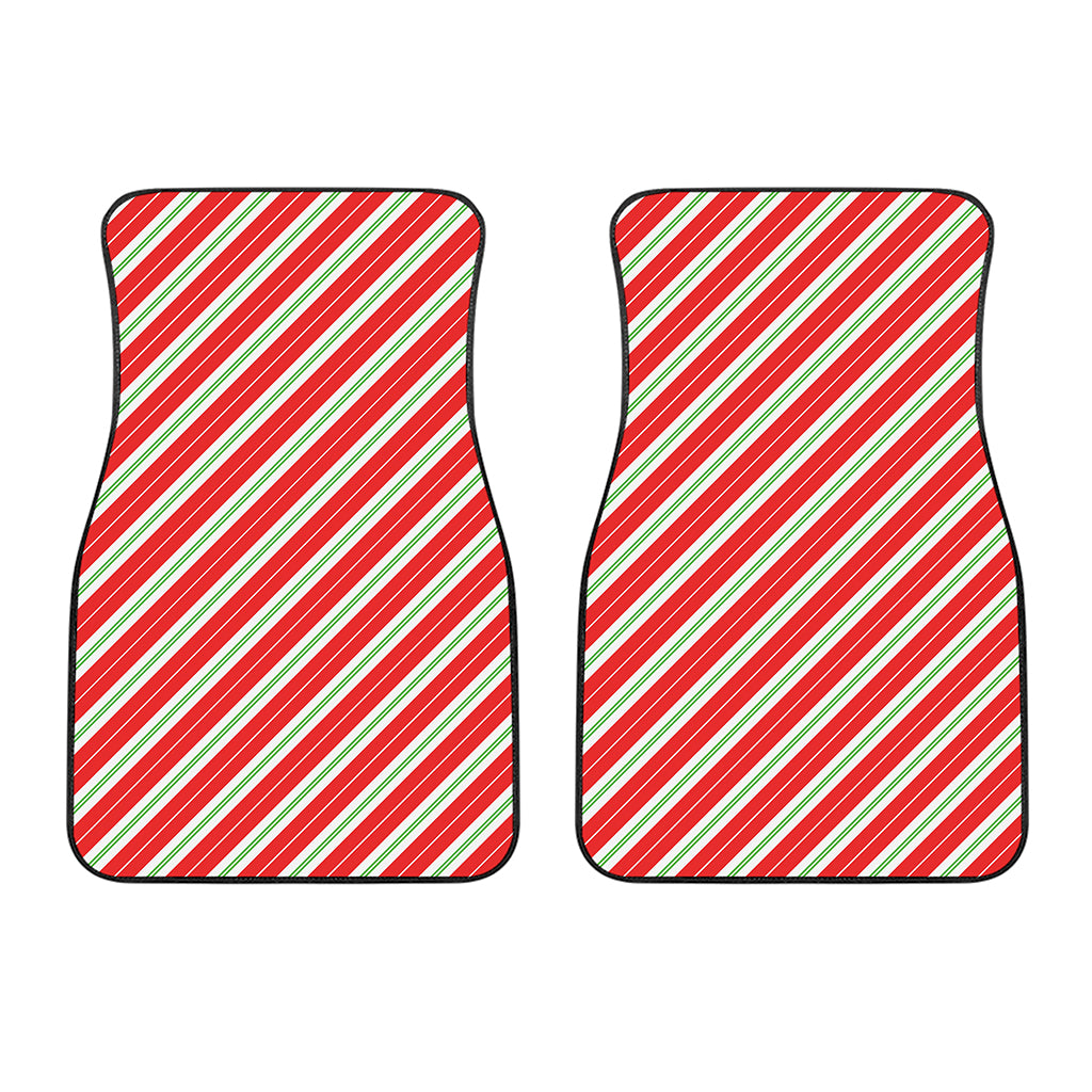 Christmas Candy Cane Stripes Print Front Car Floor Mats