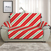 Christmas Candy Cane Stripes Print Half Sofa Protector