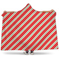 Christmas Candy Cane Stripes Print Hooded Blanket