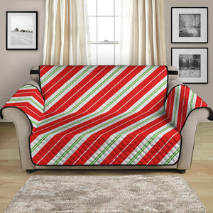 Christmas Candy Cane Stripes Print Loveseat Protector