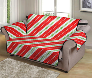 Christmas Candy Cane Stripes Print Loveseat Protector