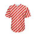 Christmas Candy Cane Stripes Print Men's Baseball Jersey
