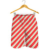 Christmas Candy Cane Stripes Print Men's Shorts