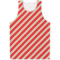Christmas Candy Cane Stripes Print Men's Tank Top