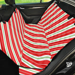 Christmas Candy Cane Stripes Print Pet Car Back Seat Cover