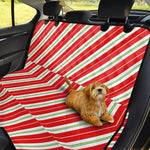 Christmas Candy Cane Stripes Print Pet Car Back Seat Cover