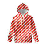 Christmas Candy Cane Stripes Print Pullover Hoodie